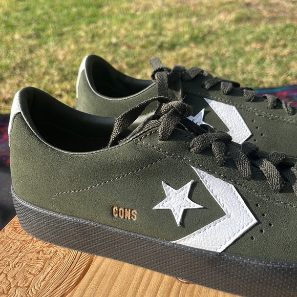 NWOB Converse Suede Army Green Skate Shoes - Men’s Size 9.5 - Picture 5 of 10